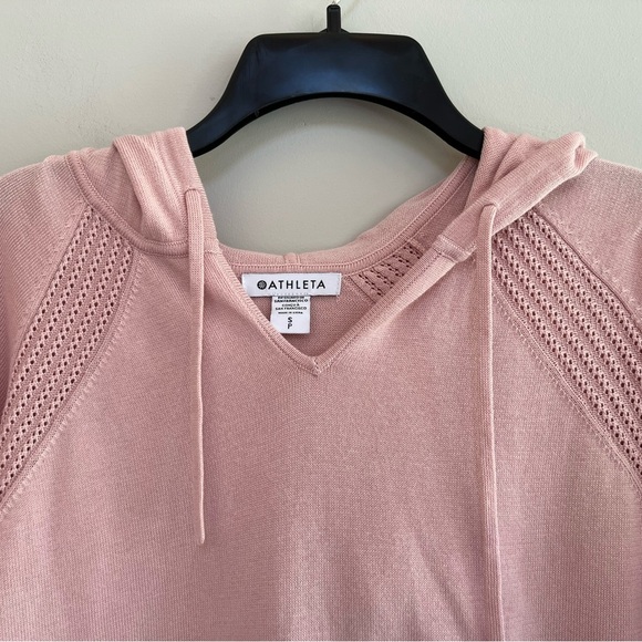 ATHLETA Evergreen Knit Sweater Hoodie in Orchid Light Pink size S - Picture 5 of 9
